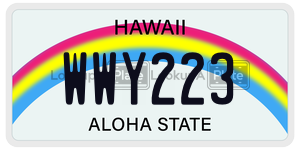 WWY223  license plate in HI
