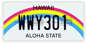 WWY301 license plate in Hawaii