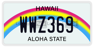 WWZ369  license plate in HI