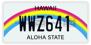 WWZ641  license plate in HI