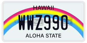 WWZ990  license plate in HI