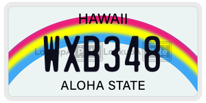 WXB348  license plate in HI