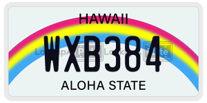 WXB384  license plate in HI