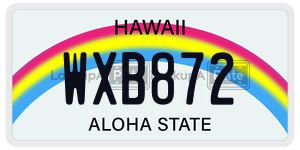 WXB872  license plate in HI