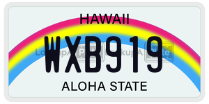 WXB919  license plate in HI