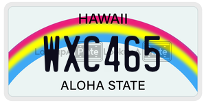 WXC465  license plate in HI