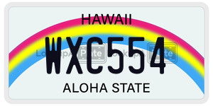 WXC554 license plate in Hawaii
