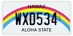 WXD534 license plate in Hawaii