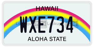 WXE734  license plate in HI