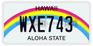 WXE743  license plate in HI