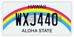 WXJ440  license plate in HI