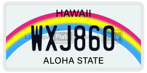 WXJ860  license plate in HI