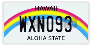 WXN093  license plate in HI