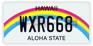 WXR668  license plate in HI
