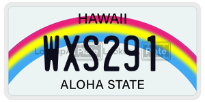 WXS291  license plate in HI