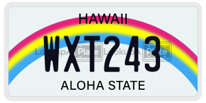 WXT243 license plate in Hawaii
