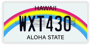 WXT430 license plate in Hawaii