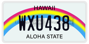 WXU438  license plate in HI