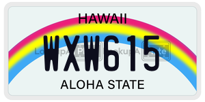 WXW615  license plate in HI