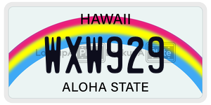 WXW929  license plate in HI