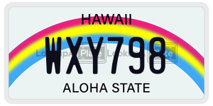 WXY798  license plate in HI