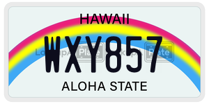 WXY857  license plate in HI