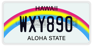 WXY890 license plate in Hawaii