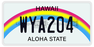 WYA204  license plate in HI