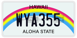 WYA355 license plate in Hawaii