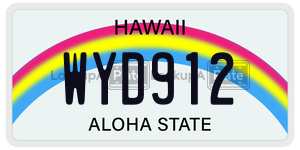 WYD912  license plate in HI