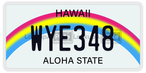 WYE348 license plate in Hawaii