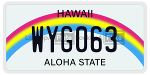 WYG063 license plate in Hawaii