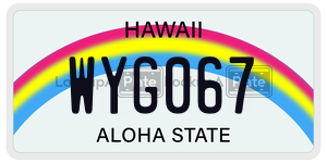WYG067 license plate in Hawaii