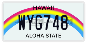 WYG748  license plate in HI