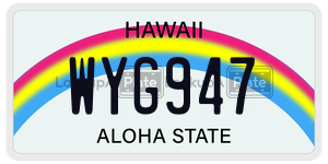 WYG947  license plate in HI