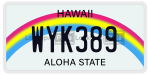 WYK389  license plate in HI