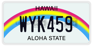 WYK459 license plate in Hawaii