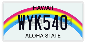 WYK540  license plate in HI