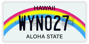 WYN027  license plate in HI