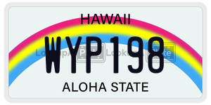 WYP198  license plate in HI