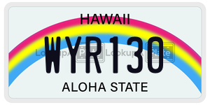 WYR130 license plate in Hawaii