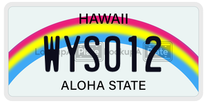 WYS012  license plate in HI