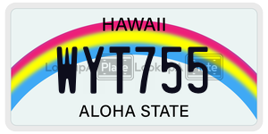 WYT755  license plate in HI