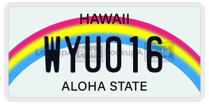 WYU016  license plate in HI