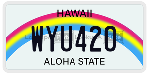 WYU420  license plate in HI