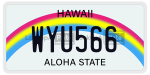 WYU566  license plate in HI