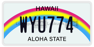 WYU774  license plate in HI
