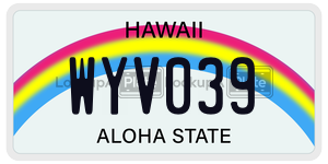 WYV039  license plate in HI