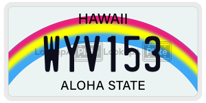 WYV153  license plate in HI