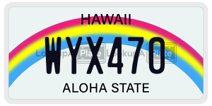 WYX470 license plate in Hawaii